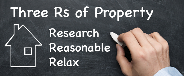 Research, Reasonable, Relax, the three R's of property